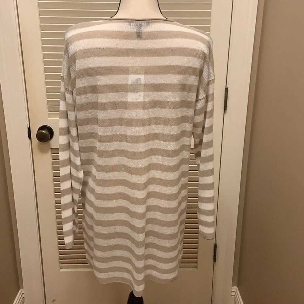 Eileen Fisher Crewneck Tunic in Natural & White